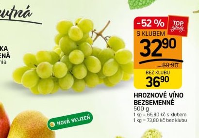 Hroznové víno bezsemenné