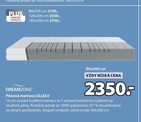 Pěnová matrace LILLELV - Jysk aktualniletaky.eu