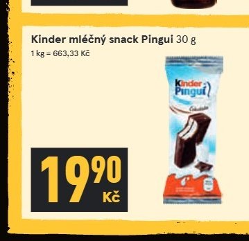 Kinder mléčný snack Pingui