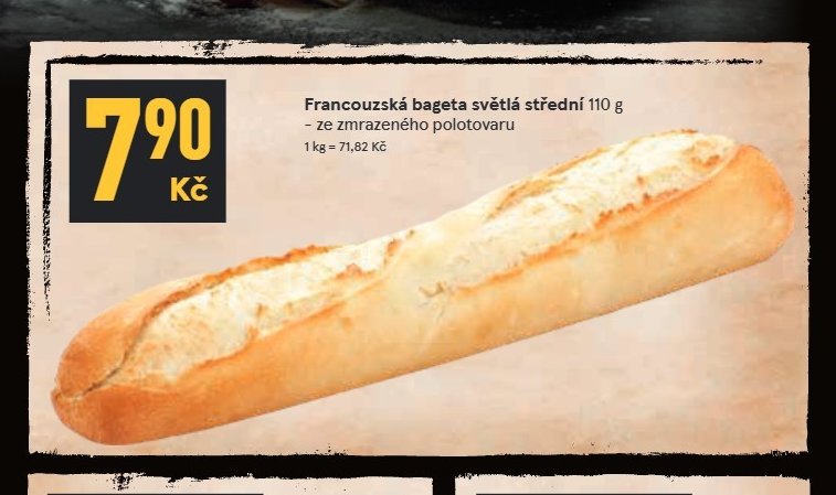Francouzská bageta světlá střední 110 g