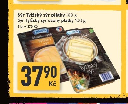 Sýr Tylžský sýr plátky 100 g / Tylžský sýr uzený plátky 100 g