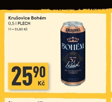 Krušovice Bohém 0,5 l PLECH