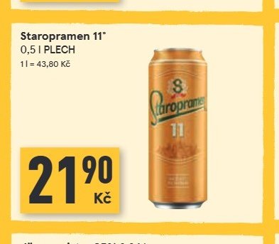 Staropramen 11° 0,5 l PLECH