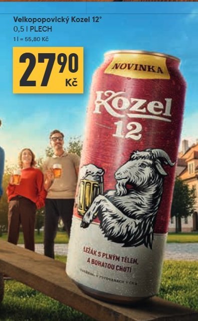 Velkopopovický Kozel 12° 0,5 l PLECH