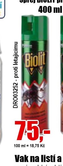 Sprej BIOLIT proti létajícímu hmyzu