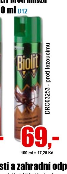 Sprej BIOLIT proti lezoucímu hmyzu