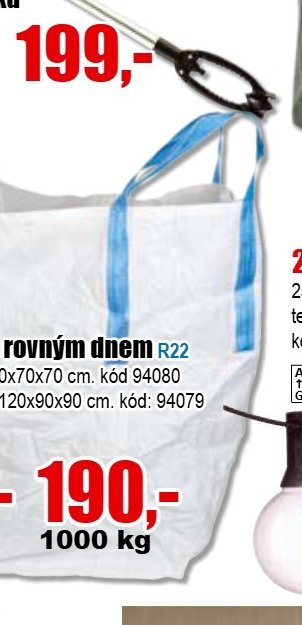 Odolný vak s rovným dnem 1000 kg
