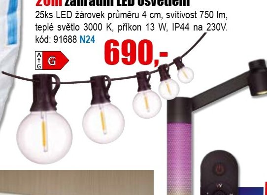 20m zahradní LED osvětlení