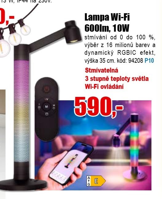 Lampa Wi-Fi 600lm, 10W