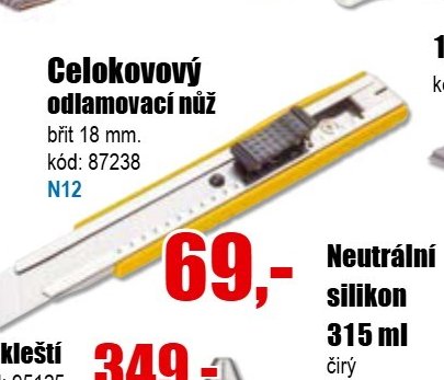 Celokovový odlamovací nůž