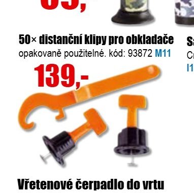 50x distanční klipy pro obkladače