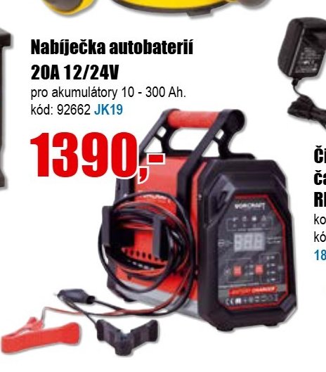 Nabíječka autobaterií 20A 12/24V
