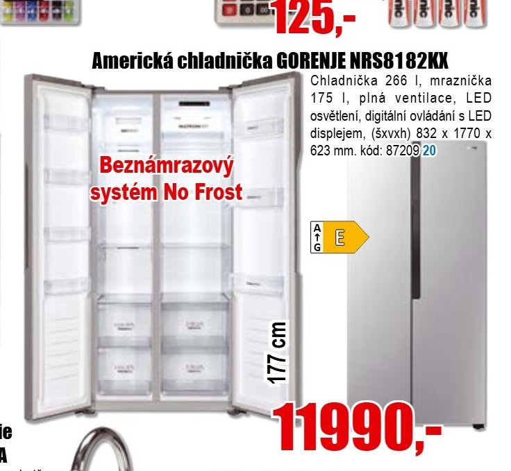 Americká chladnička GORENJE NRS8182KX