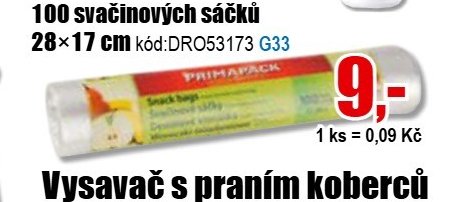 100 svačinových sáčků