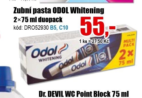 Zubní pasta ODOL Whitening 2x75 ml duopack