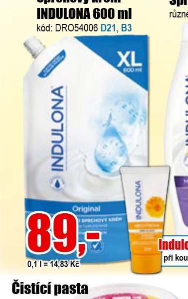 Sprchový krém INDULONA 600 ml