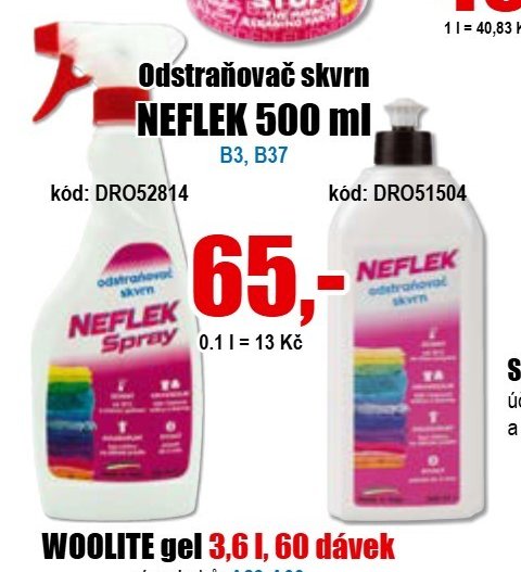 Odstraňovač skvrn NEFLEK 500 ml