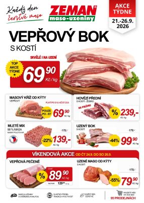 aktuální leták ZEMAN maso - uzeniny 21.9.2026-26.9.2026