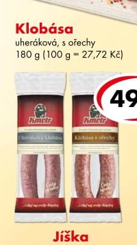 Klobása uheráková, s ořechy