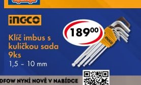Klíč imbus s kuličkou sada