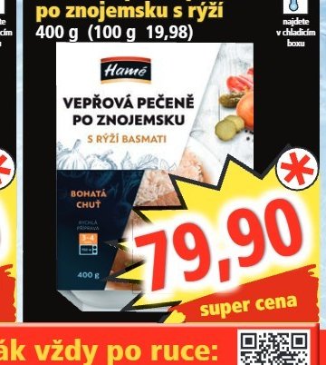 Hamé Vepřová pečeně po znojemsku s rýží