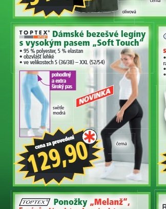 Dámské bezešvé legíny s vysokým pasem „Soft Touch“
