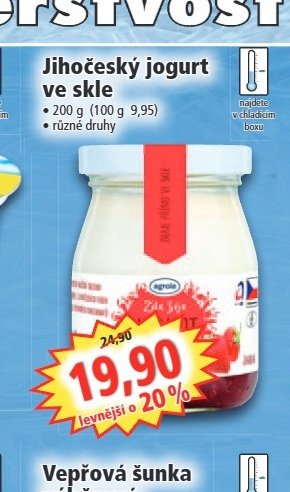 Jihočeský jogurt ve skle