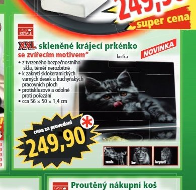 XXL skleněné krájecí prkénko se zvířecím motivem