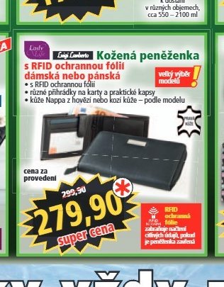 Kožená peněženka s RFID ochrannou fólií
