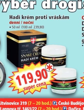 Hadí krém proti vráskám