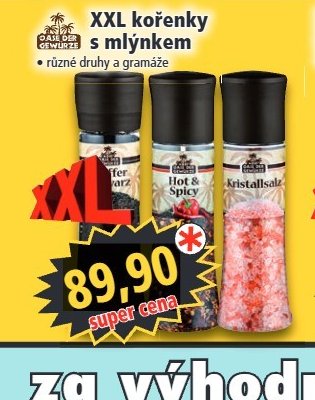 XXL kořenky s mlýnkem