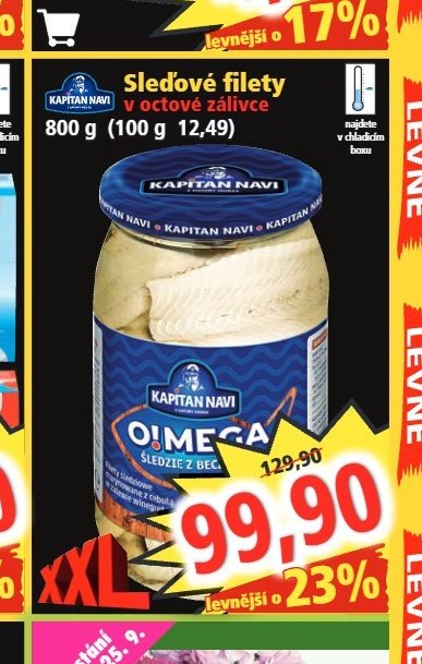 Sledové filety v octové zálivce 800 g