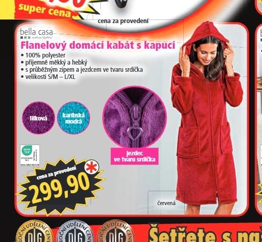 bella casa Flanelový domácí kabát s kapucí