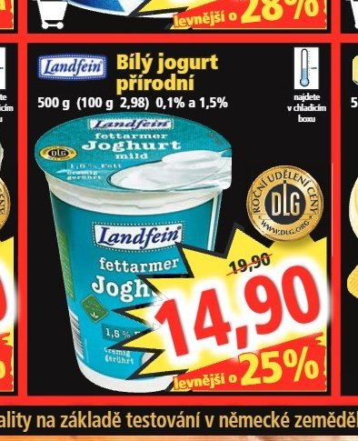 LANDFEIN Bílý jogurt přírodní