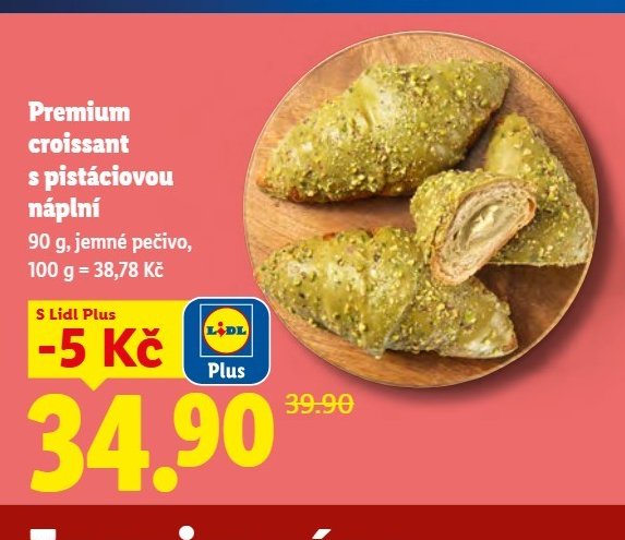 Premium croissant s pistáciovou náplní