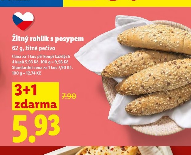Žitný rohlík s posypem