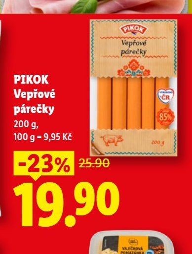 PIKOK Vepřové párečky - Lidl aktualniletaky.eu
