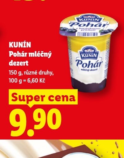 KUNÍN Pohár mléčný dezert - Lidl aktualniletaky.eu