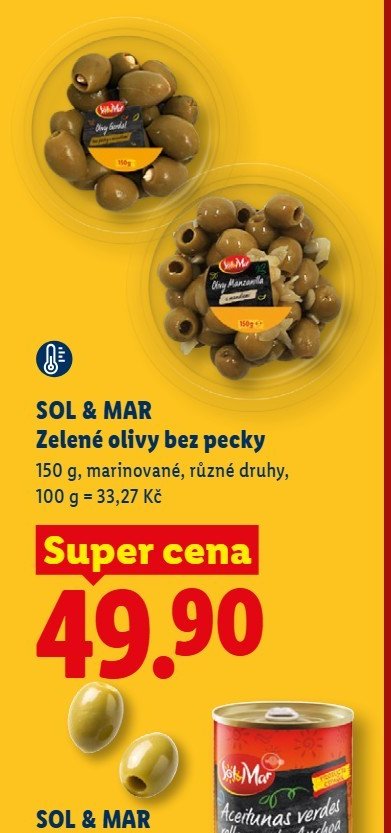 SOL & MAR Zelené olivy bez pecky - Lidl aktualniletaky.eu
