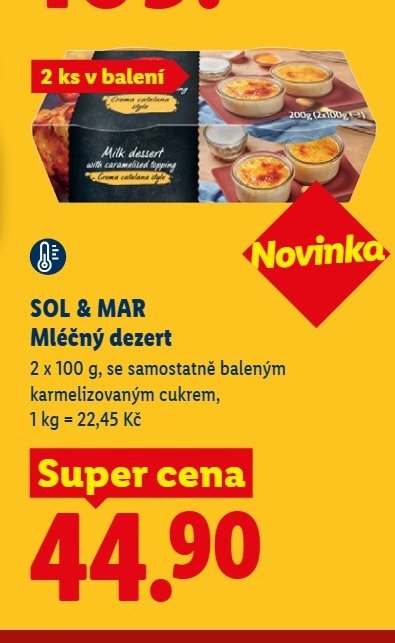 SOL & MAR Mléčný dezert