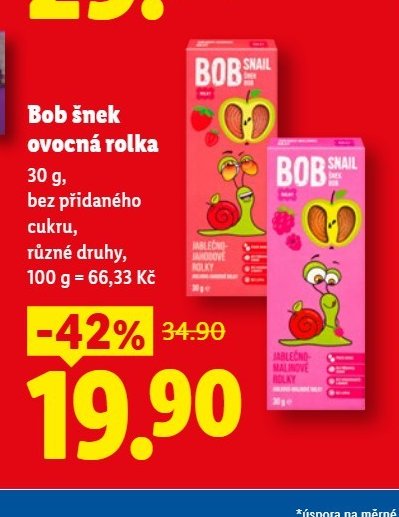 Bob šnek ovocná rolka