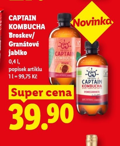 CAPTAIN KOMBUCHA Broskev/Granátové jablko