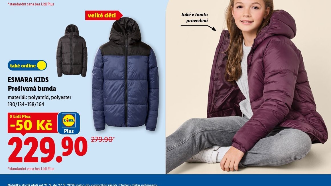 Esmara Kids Prošívaná bunda - Lidl aktualniletaky.eu