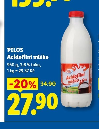 PILOS Acidofilní mléko - Lidl aktualniletaky.eu