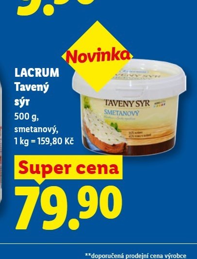 LACRUM Tavený sýr - Lidl aktualniletaky.eu