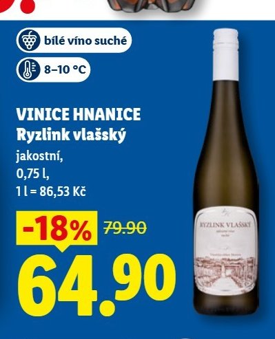 VINICE HNANICE Ryzlink vlašský, 0,75 l - Lidl aktualniletaky.eu
