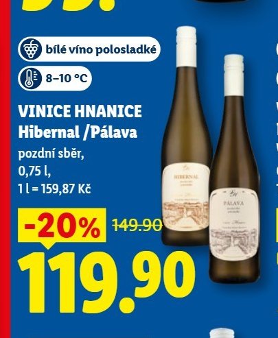 VINICE HNANICE Hibernal / Pálava, 0,75 l - Lidl aktualniletaky.eu