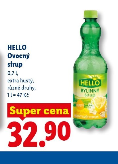 HELLO Ovocný sirup - Lidl aktualniletaky.eu
