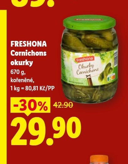 Freshona Cornichons okurky - Lidl aktualniletaky.eu