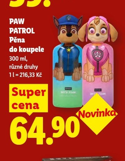 PAW PATROL Pěna do koupele - Lidl aktualniletaky.eu